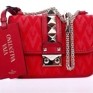 Valentino Red Chain Shoulder Bag